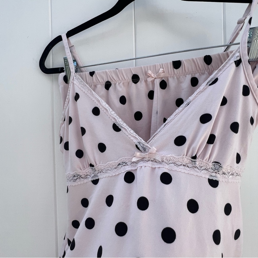 Pajama set cami and shorts pink polka dots - Picture 2 of 8